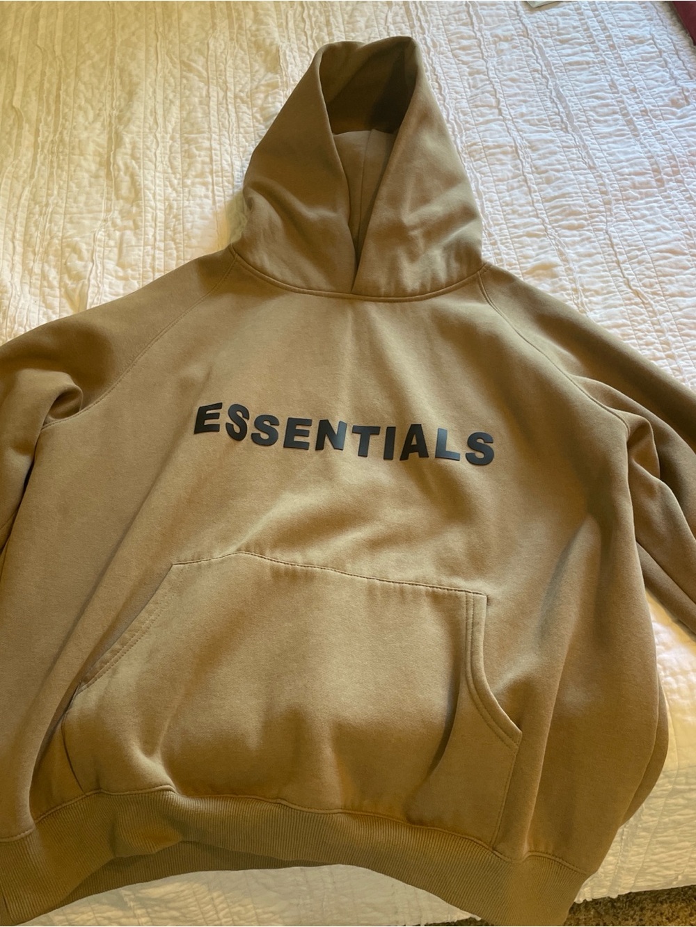 Essentials Fear of God Olive/Tan Logo Pullover Hoodie
